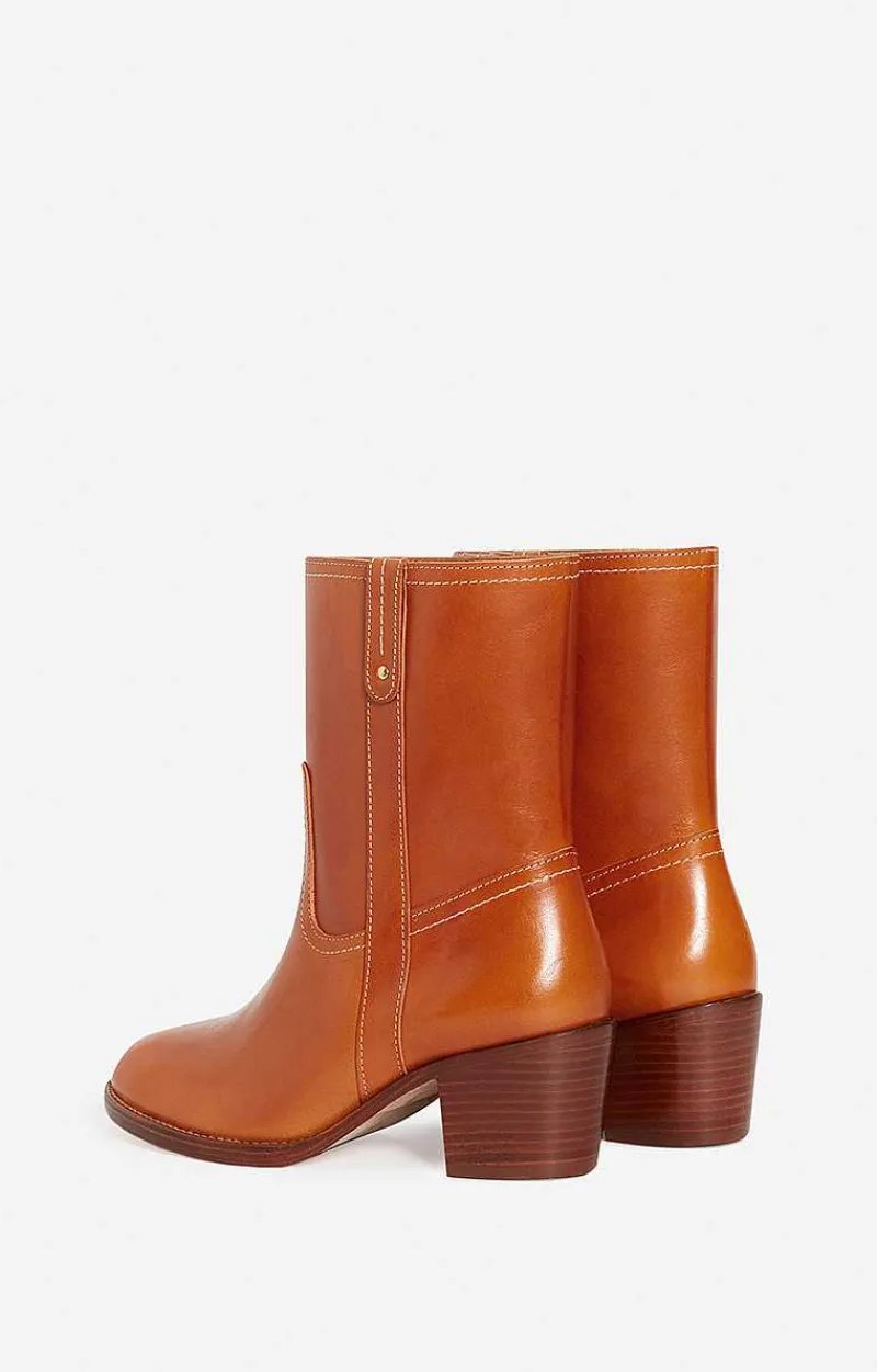 Leather Ankle Boots In Vegetable-Tanned Leather>Vanessa Bruno Outlet
