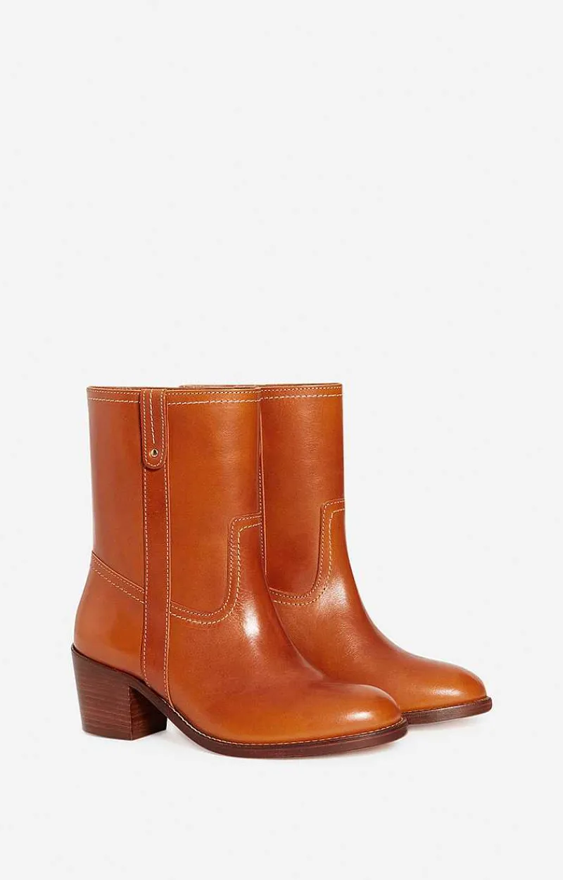 Leather Ankle Boots In Vegetable-Tanned Leather>Vanessa Bruno Outlet