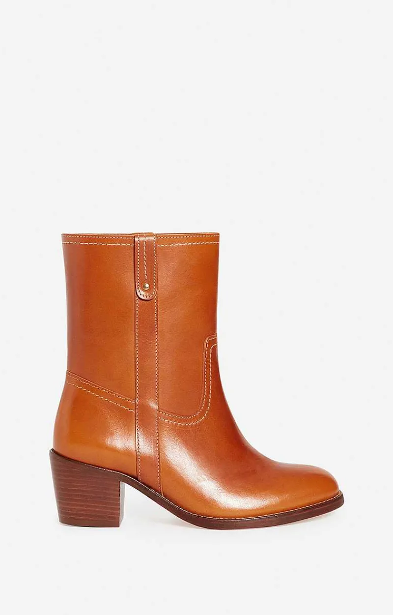 Leather Ankle Boots In Vegetable-Tanned Leather>Vanessa Bruno Outlet